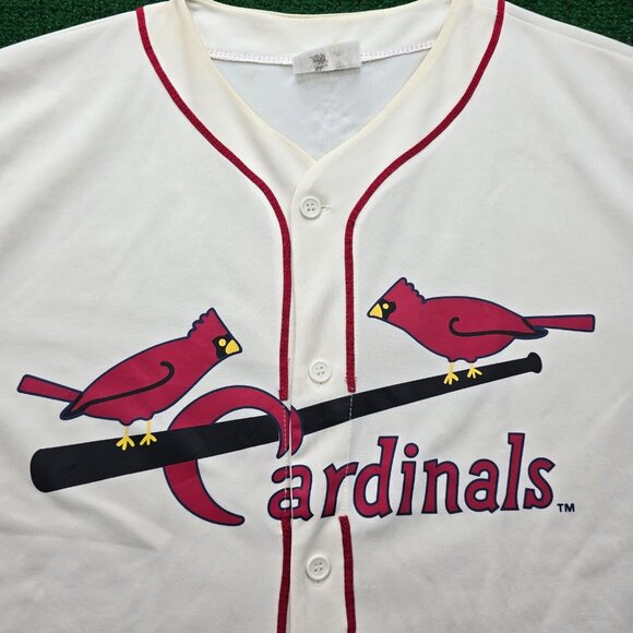 St Louis Cardinals Jersey Mens XL White Beige MLB Baseball Sports Twin Bird #2 - Picture 3 of 15